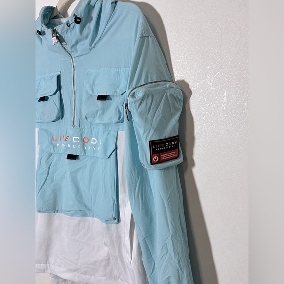 Life Code Progressive Anorak Blue and White Windbreaker Size M Nylon Tactical - Picture 3 of 8